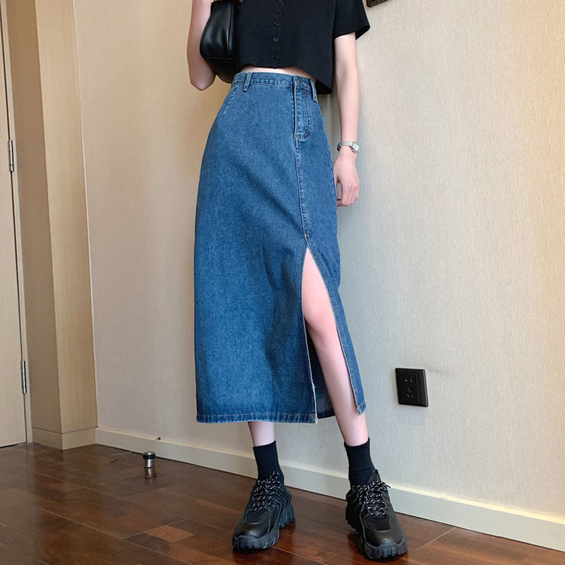 Chân Váy Denim Chữ A Lưng Cao Xẻ Tà Thời Trang Hè 2020 Cho Nữ | BigBuy360 - bigbuy360.vn