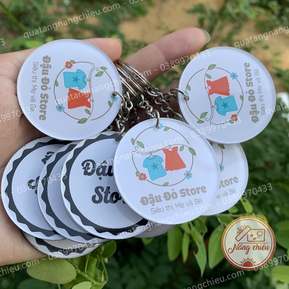 Móc khóa làm quà tặng khai trương cửa hàng quần áo, sự kiện, quà tặng ý nghĩa dịp cuối năm, chất liệu mica
