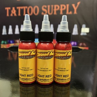 Mực xăm hình màu đỏ tươi light red chính hãng eternal