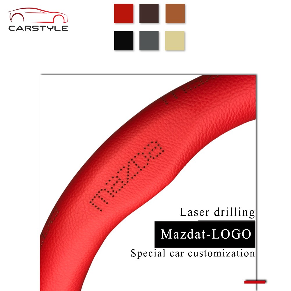 Vỏ bọc vô lăng lái xe hơi bằng da bò cao cấp đẹp mắt dành cho Mazda 2 Mazda 3 Mazda 6 CX-3 CX-5 CX-9 MX-5 BT-50 CX30 CX4 CX9 Vô Lăng Xe Ô tô