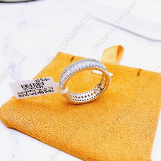 Nhẫn Full đá bạc xi kim cao cấp đá chạy sáng lấp lánh -Trang sức PLJ