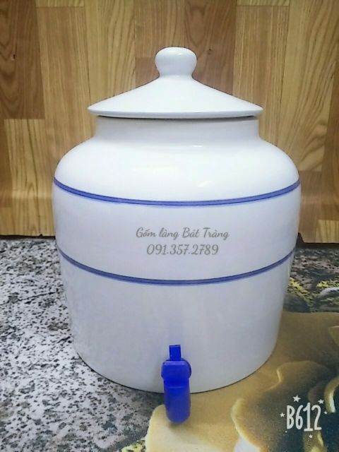 Bình đựng nước 10 lít gốm sứ Bát Tràng