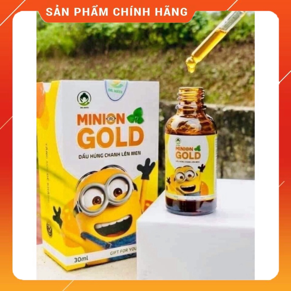 Tinh dầu húng chanh minion gold chính hãng,mẫu mới bé hết ho,hết sổ mũi, tăng đề kháng,hộp 30ml