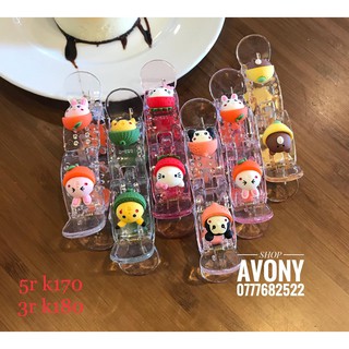 [đẹp] kẹp tóc càng cua 3 - 5 răng trong đính icon thú và trái cây
