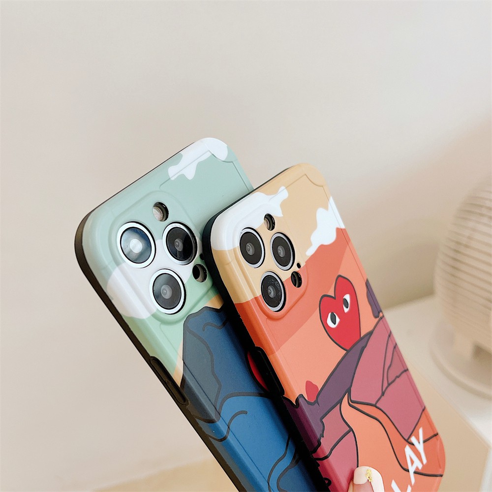 Ốp Điện Thoại Mềm Họa Tiết Nhãn Hiệu Trái Tim Cho Iphone 12 12 Pro 12 Pro Max 11 Pro Max Xs Max X Xr 7 8 Plus Se 2020 Play