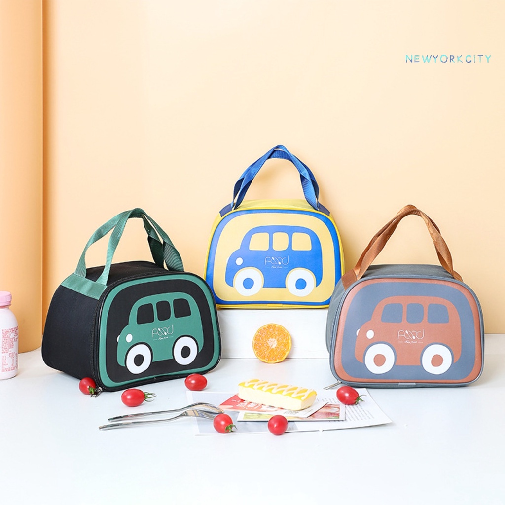 Túi Đựng Cơm Trưa Bằng Vải Canvas Giữ Nhiệt In Họa Tiết Hoạt Hình Dễ Thương Tiện Dụng Cho Nam Và Nữ