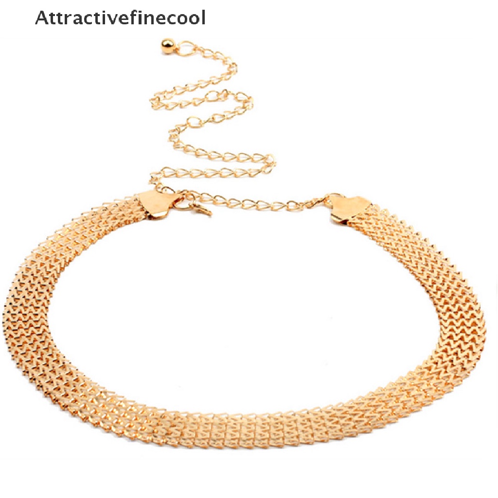 Thắt lưng dây xích kim loại màu vàng thời trang