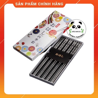 Đũa Kháng Khuẩn Shikisai Nhật Bản set 5 đôi - Hàng Premium - đũa inox, đũa chống mốc, set đũa -Panda fukuoka