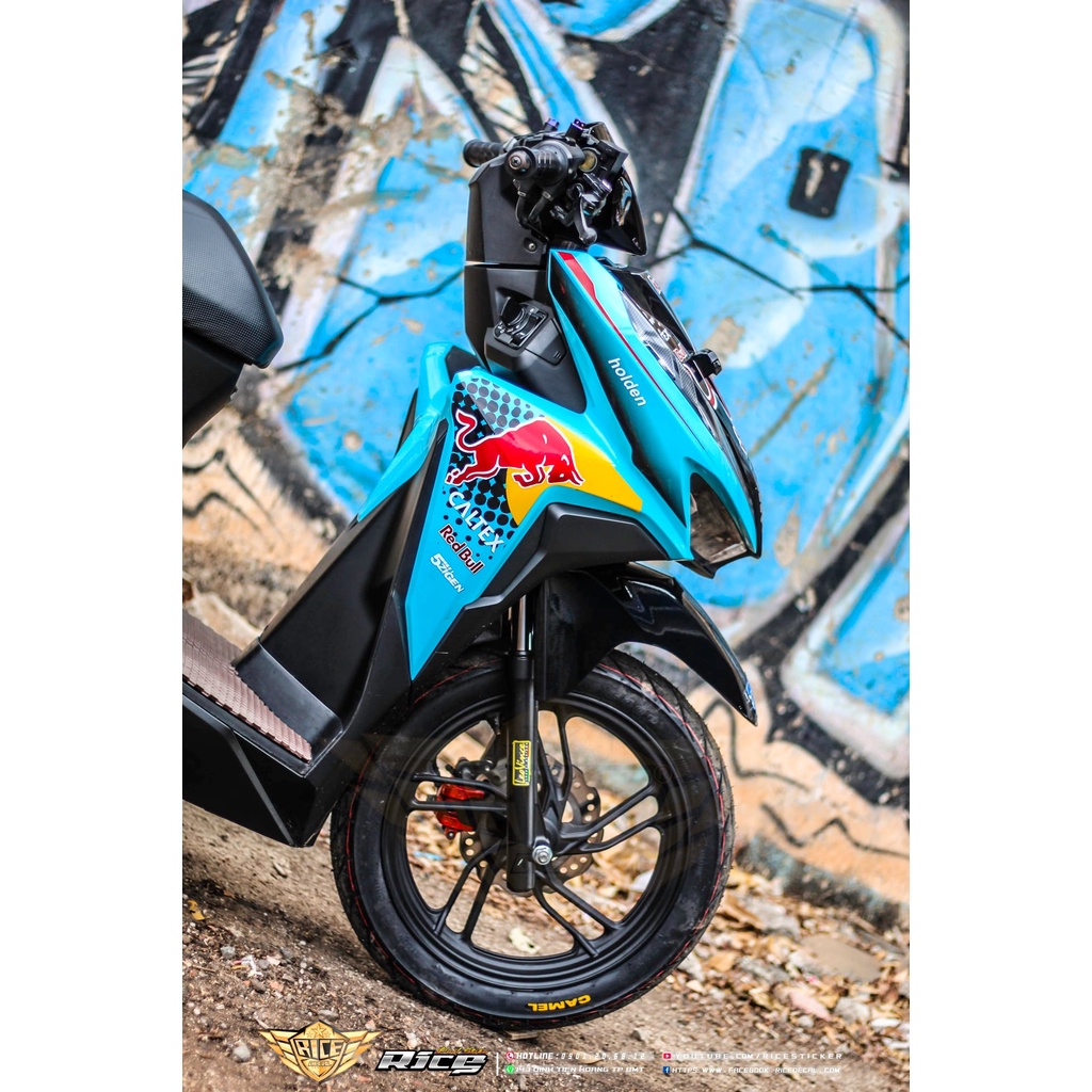 Tem Rời Dán Xe Vario 150 Mẫu Red Bull Xanh Đen Đỏ Cực Chất, Hàng 3 Lớp Chất Lượng Cao .Team Decal