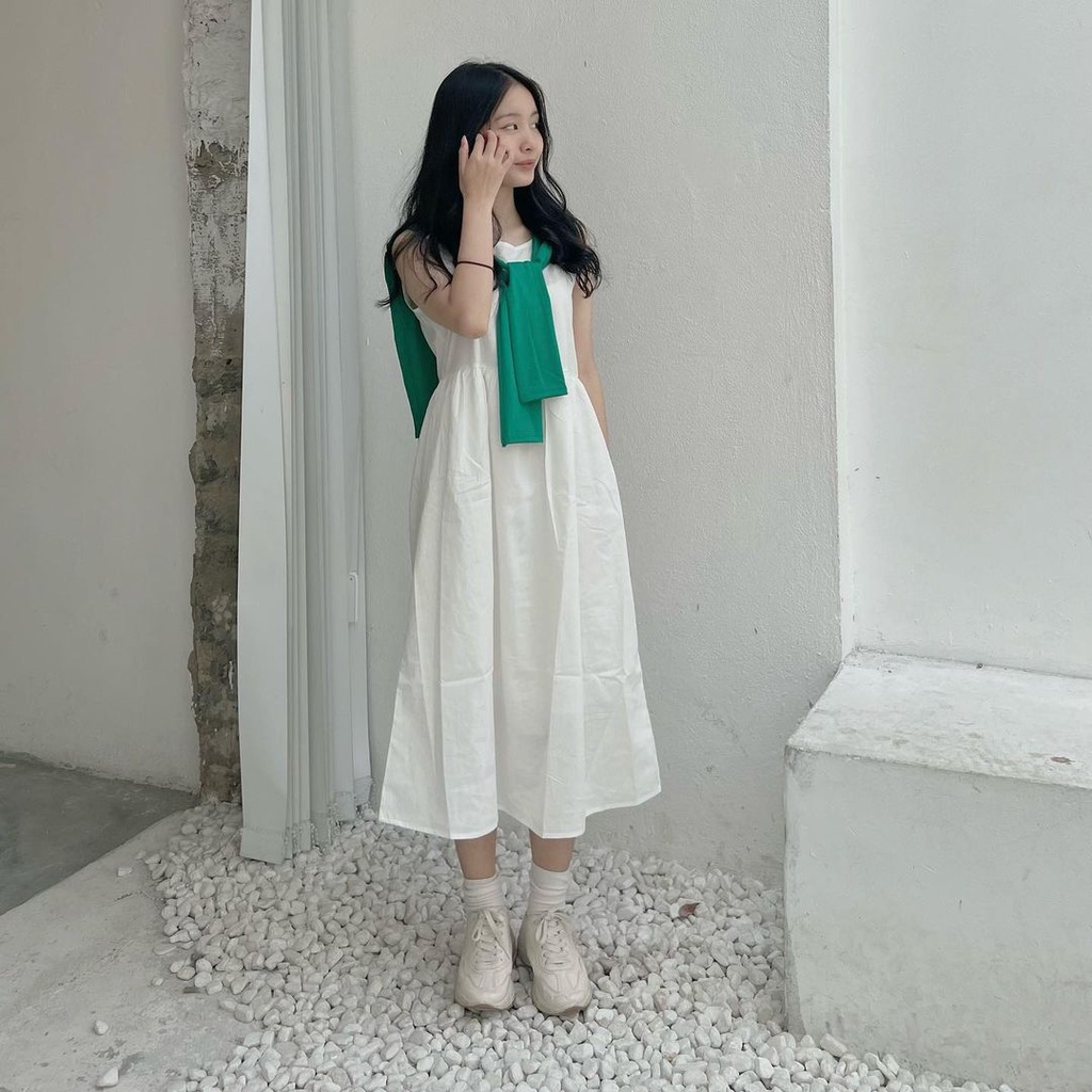 Đầm Váy Sát Nách Kèm Khăn Xinh Tươi Mùa Hè