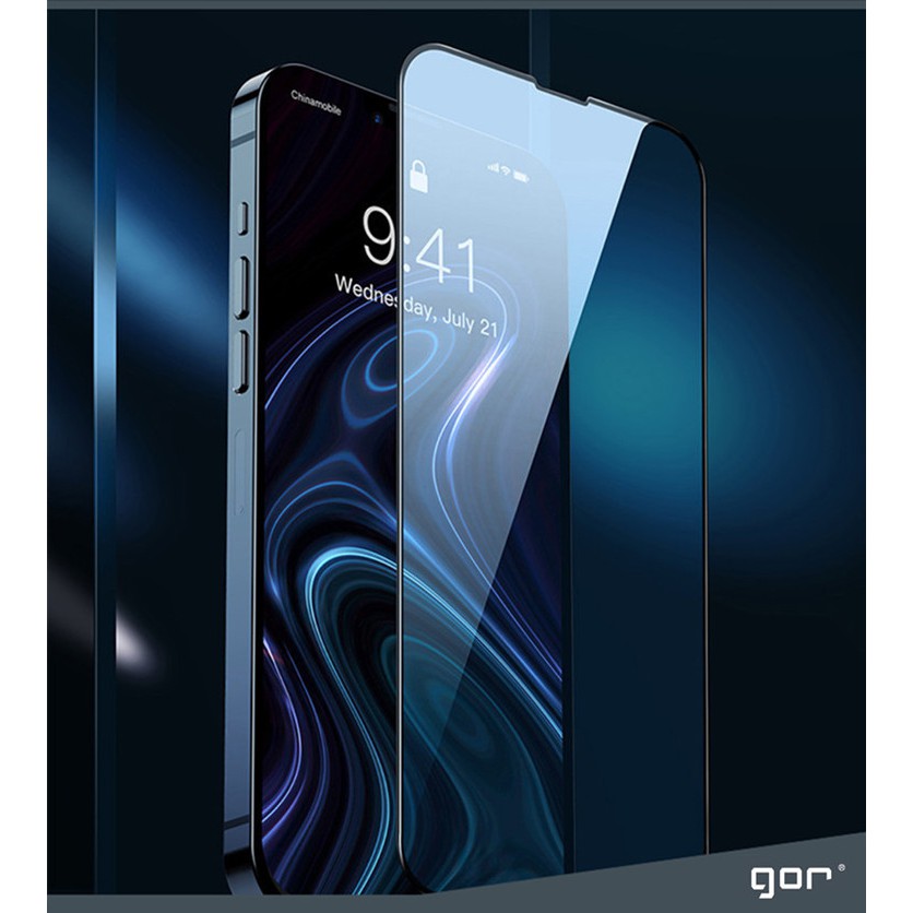 Miếng Dán Kính Cường Lực Full Viền Đen GOR cho iPhone 13 Mini / 13 / 13 Pro / 13 Pro Max.
