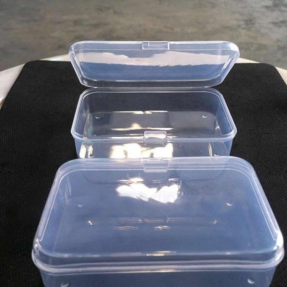 Set 2 Hộp Nhựa Trong Suốt Hình Chữ Nhật Nhiều Màu Đựng Đồ Tiện Dụng