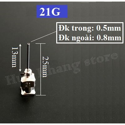 Đầu kim thép không gỉ bơm keo, mỡ hàn (1 cái)