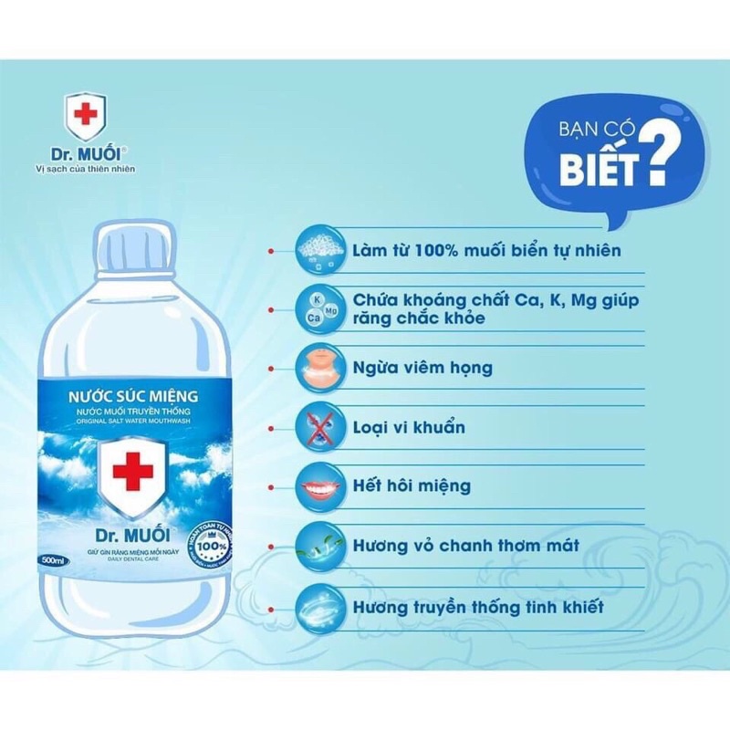 Nước súc miệng Dr muối 1 lít
