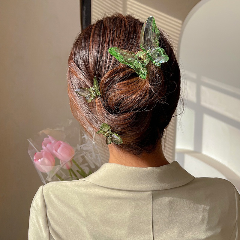 Kẹp Tóc Hình Bướm Trong Suốt Nhiều Màu Thời Trang Mùa Hè Cho Nữ