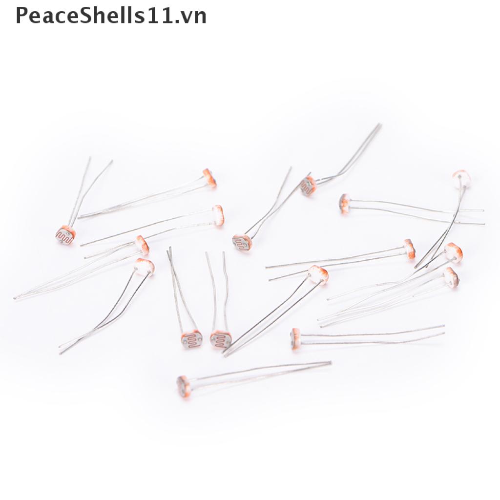 Set 20 Linh Kiện Cảm Biến Quang Điện Trở Ldr Cds 5mm Gl5516 Arduino Vn (Peaceshells11)