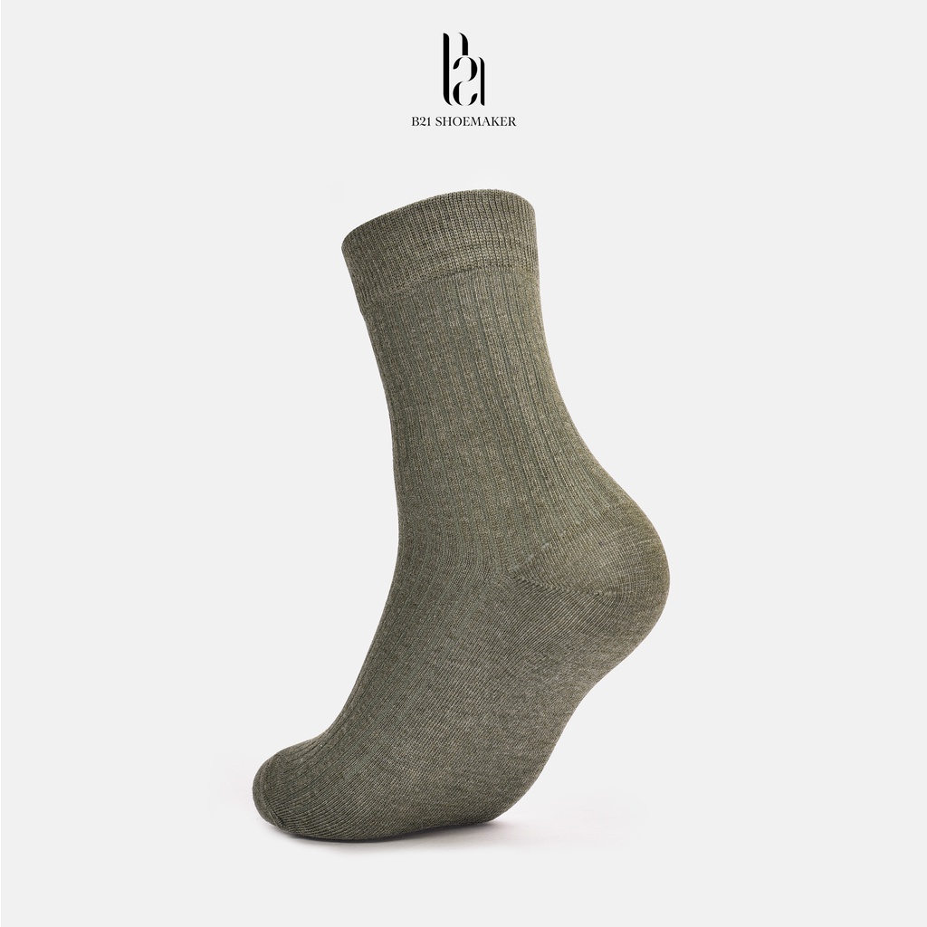 Tất Cổ Cao Nam Nữ B21 Vớ Nam cao cổ Vải Cotton Cao Cấp Trơn Khử Mùi Kháng Khuẩn Phong Cách Basic Tối Giản Công Sở