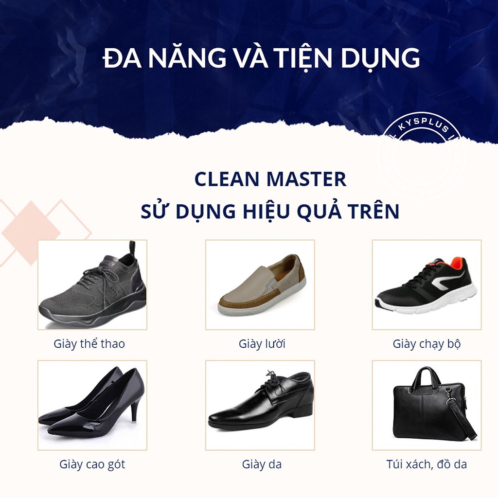 Khăn lau giày cao cấp Clean Master KYS vệ sinh cho giày thể thao, giày sneaker, giày da - Đại Lý Chính Thức