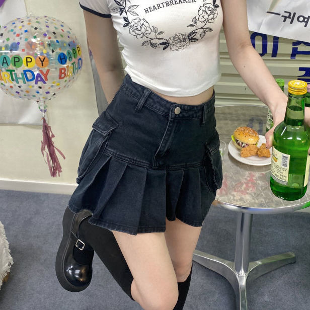 chân váy jean Dáng Chữ A Xếp Ly Trẻ Trung Hợp Thời Trang | BigBuy360 - bigbuy360.vn