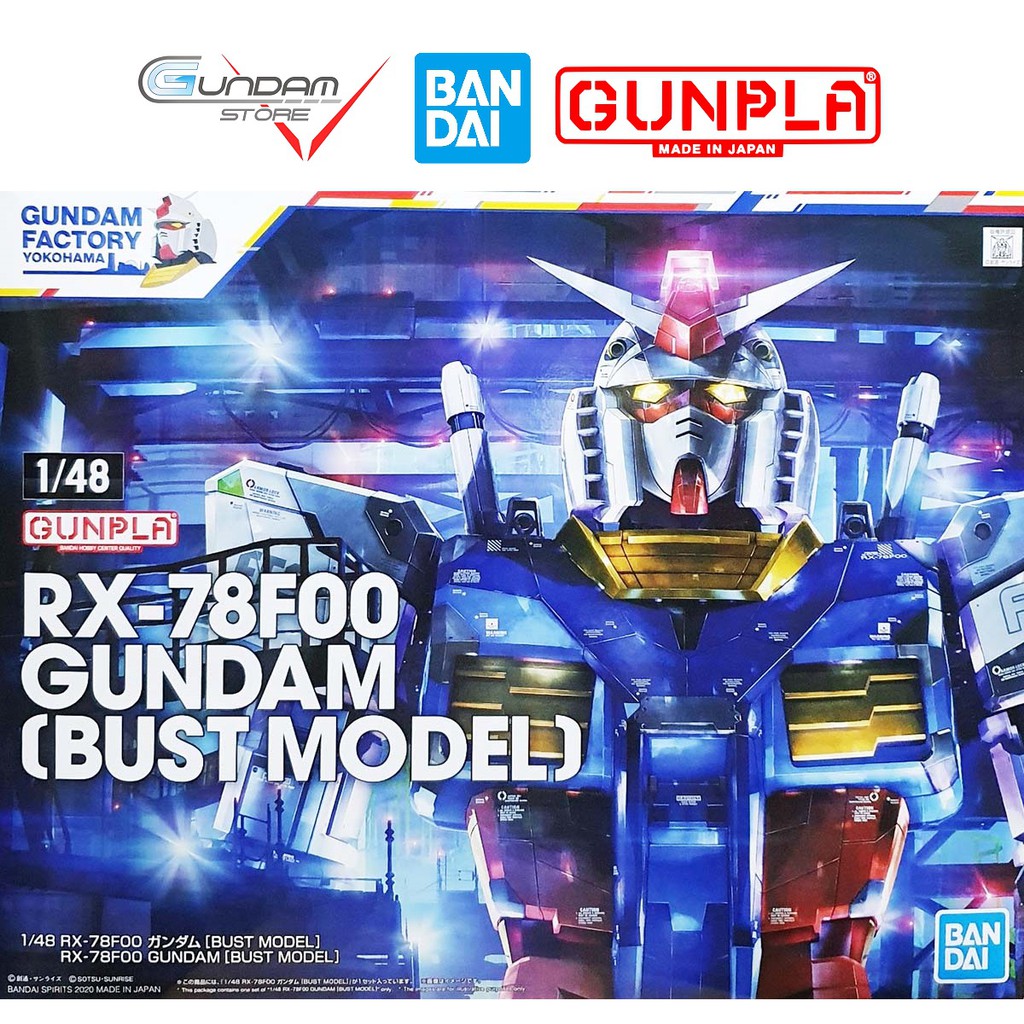 Mô Hình Gundam RX-78F00 Head Bust 1/48 Factory Yokohama Bandai Đồ Chơi Lắp Ráp Anime Nhật