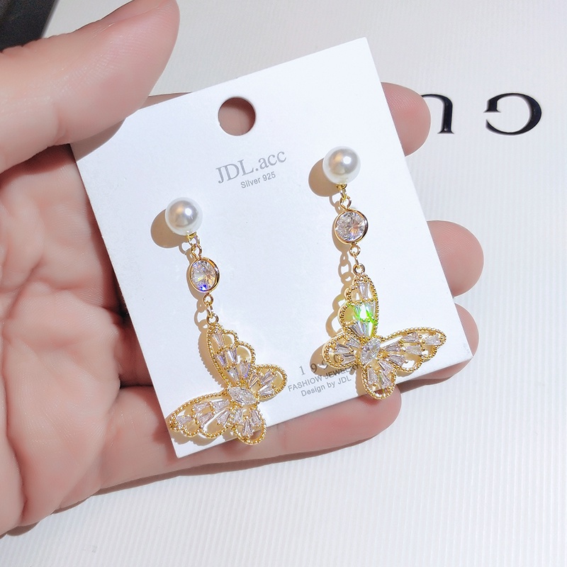 [Jiudolan] Khuyên Tai Dáng Dài Đính Ruy Băng Và Ngọc Trai Nhân Tạo Thời Trang Dành Cho Nữ
