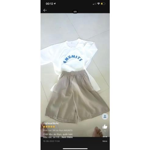 [SIÊU HOT] Sét Áo Thun AMUNITS Kèm Quần Short Kaki Unisex Form RỘng Mặc Mùa Hè Siêu Mát( Hàng Có Sẵn Ảnh Thật)