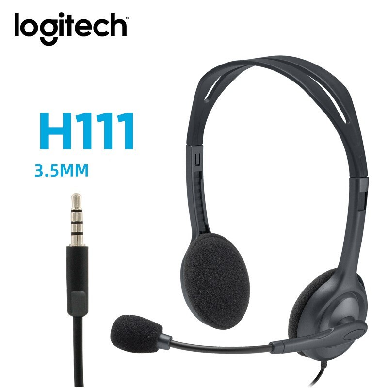 Tai Nghe Logitech H110 H111 Có Dây Chuẩn 3.5mm Âm Thanh Sống Động