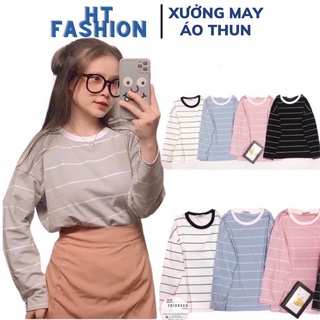 Áo thun tay dài kẻ sọc ngang form rộng , áo phông dài tay sọc kẻ have items