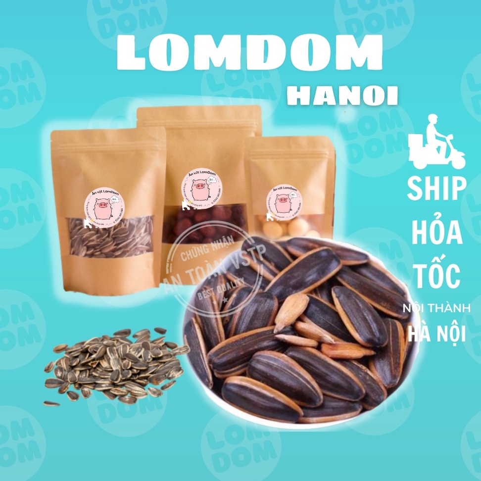 Hạt hướng dương tẩm vị dừa hướng dương caramen vị óc chó LomDom food túi zip giấy 100g đồ ăn vặt Hà Nội vừa ngon vừa rẻ