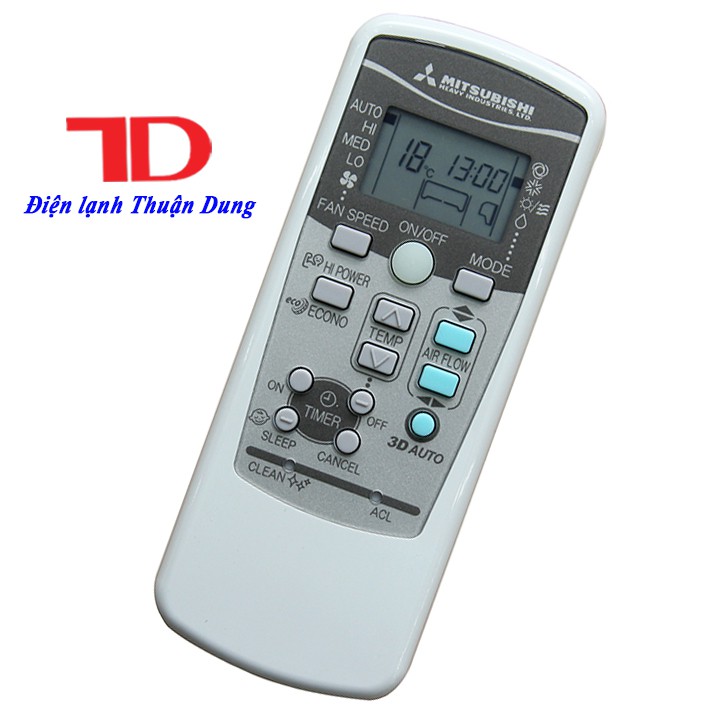 Remote điều khiển điều hoà dành cho máy lạnh Mitsubishi Heavy 3D - Điện Lạnh Thuận Dung
