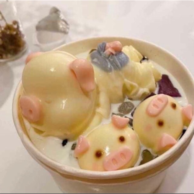 Khuôn silicon làm rau câu, làm bánh, làm kẹo dẻo hình Heo tắm tiên