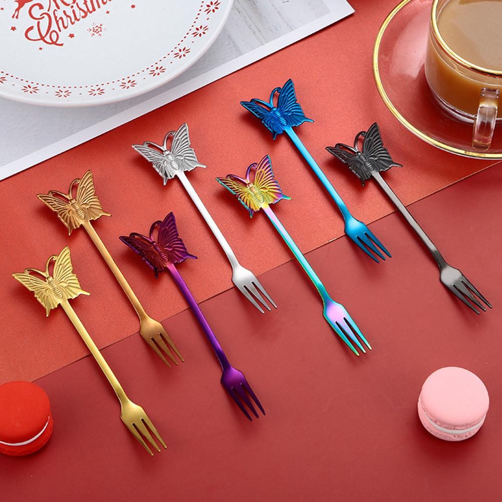 EPOCH 1 Muỗng Cà Phê Hình Bướm Bằng Thép Không Gỉ Nhiều Màu