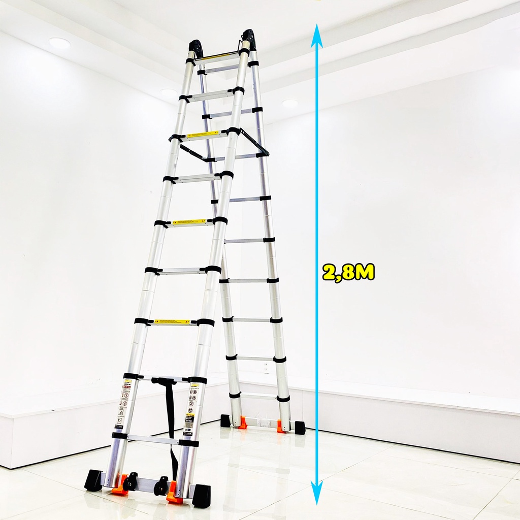 Thang nhôm rút đôi SUMIKA SK560D NEW - rút chữ A cao 2.8m, rút chữ I cao 5.6m, tải trọng 300kg