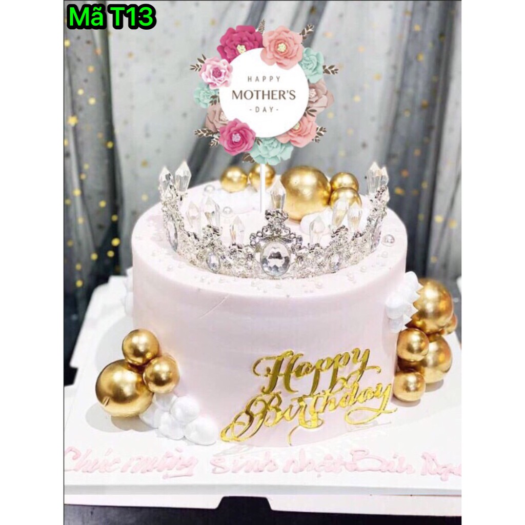 Trang Trí Bánh Sinh Nhật Bánh Kem - SET 10 THẺ CẮM GIẤY HAPPY