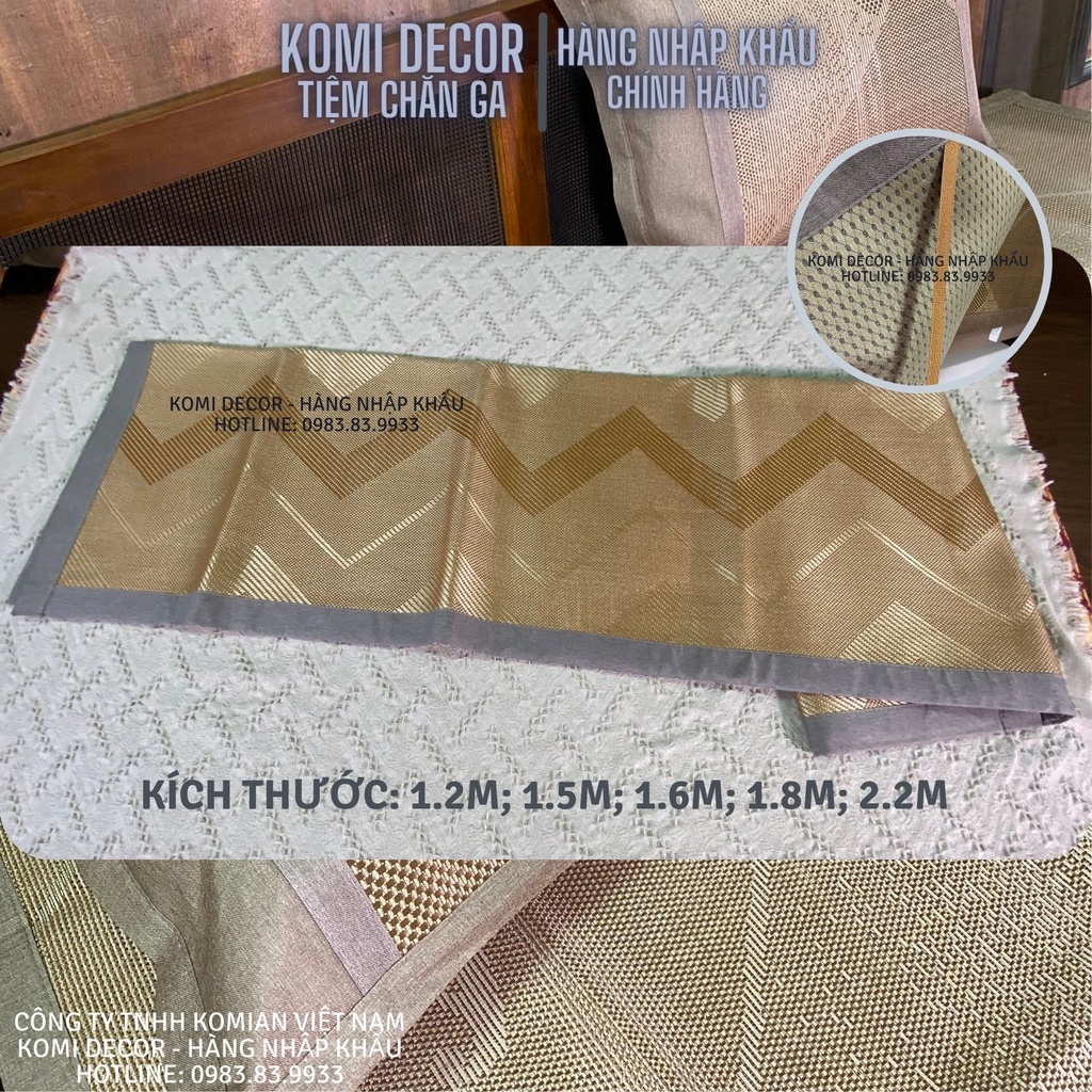 Chiếu Mây Điều Hòa Lụa Chunqui Komi Decor- Lụa Lót lưới siêu dầy , Thoáng Khí , Siêu Lạnh - 2022