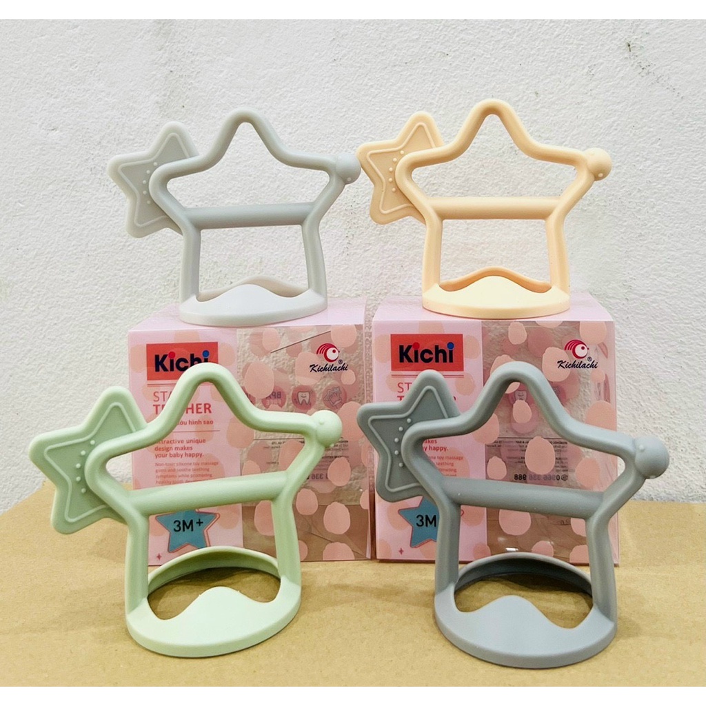 Gặm nướu Silicone Star đeo tay chống rơi, ngậm nướu cho bé từ 0 - 3 tuổi