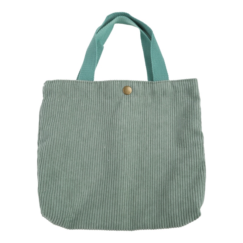 Seng Túi Tote Vải Nhung Có Gân Trơn Di Động Có Tay Cầm Thích Hợp Cho Học Sinh / Cắm Trại Ngoài Trời