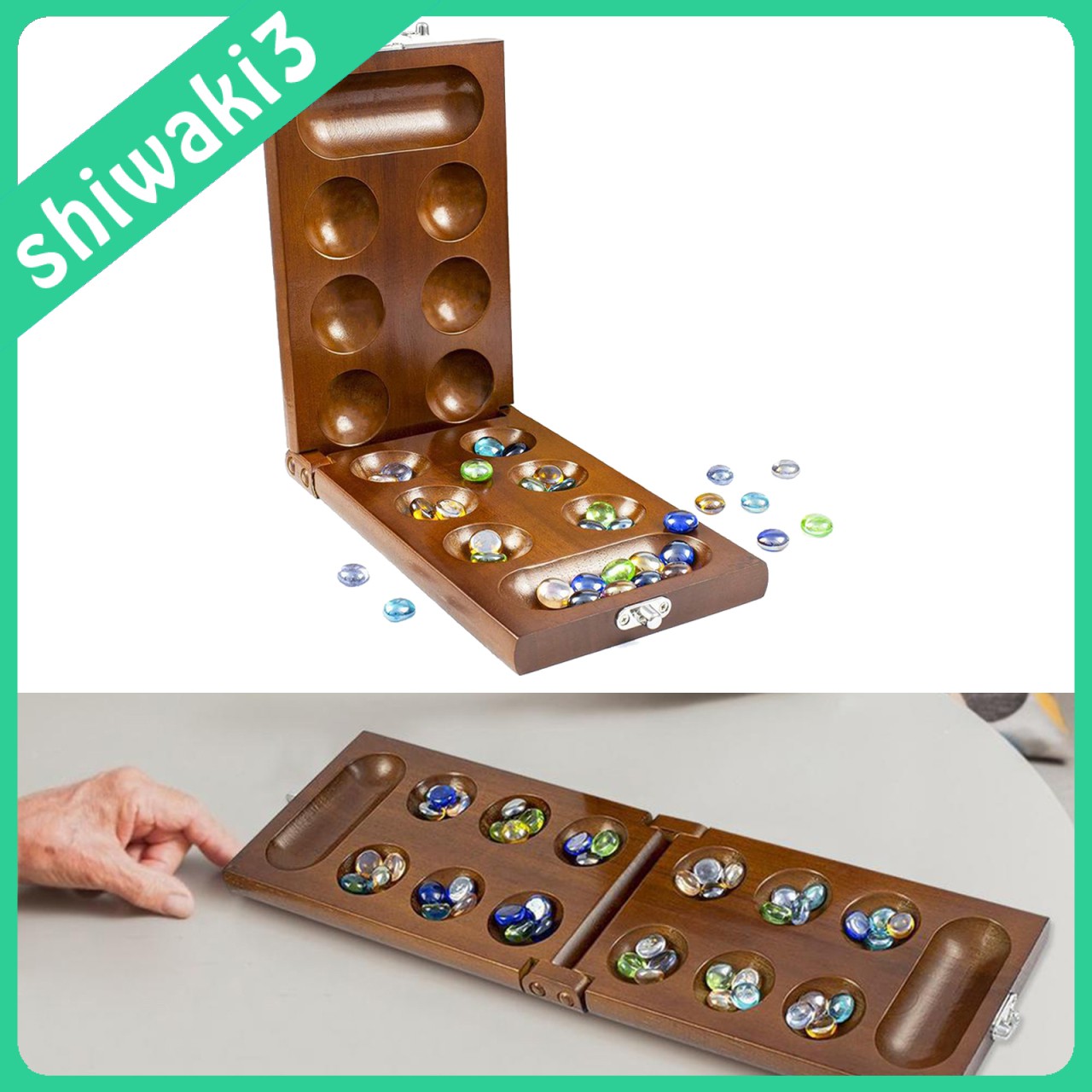 Bộ Trò Chơi Mancala Chiến Lược Bằng Gỗ Cho Trẻ Em Và Người Lớn