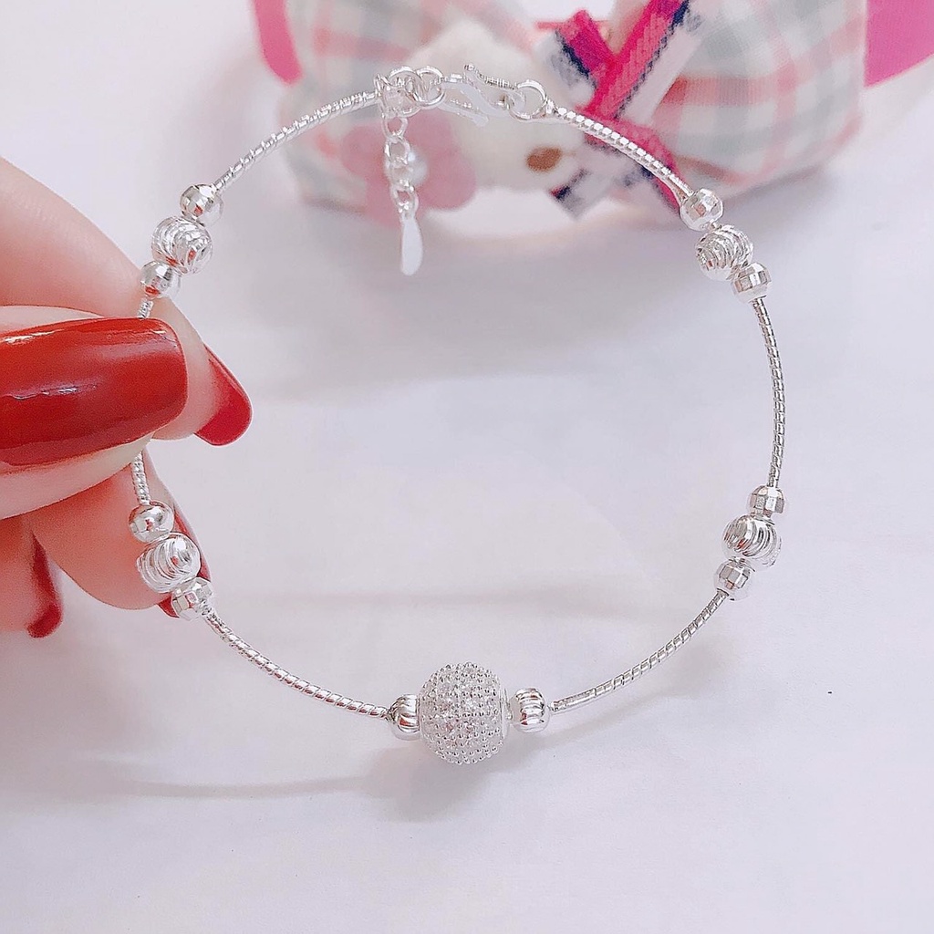 Lắc tay bạc nữ thời trang, chất liệu bạc ta cao cấp - Trang sức bạc Evasilver