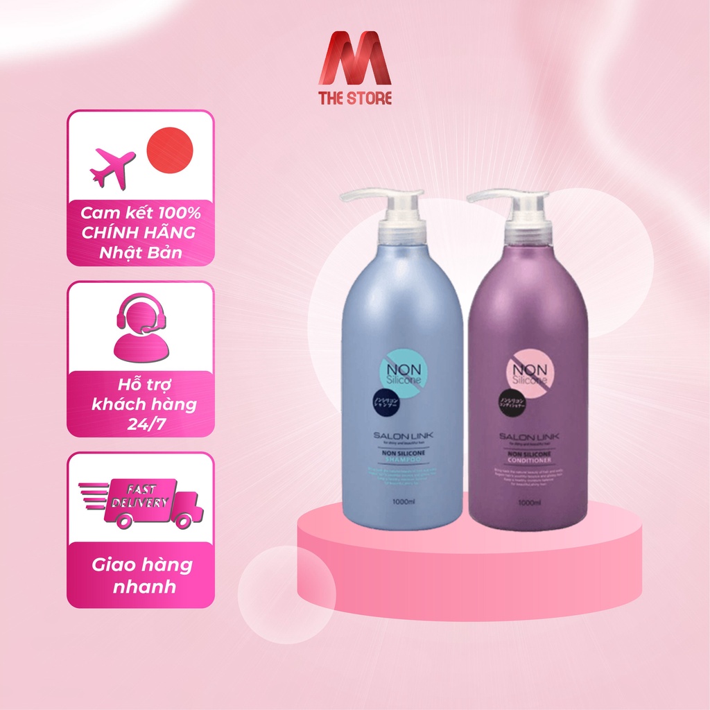 Dầu gội Kumano Salon Link Non Silicone không chứa Silicone siêu dưỡng và phục hồi tóc hư tổn 1000ML