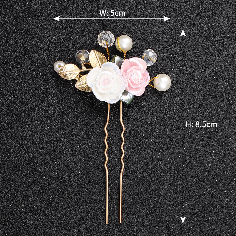 Cài Tóc Hình Hoa Đính Ngọc Trai Nhân Tạo Phong Cách Vintage