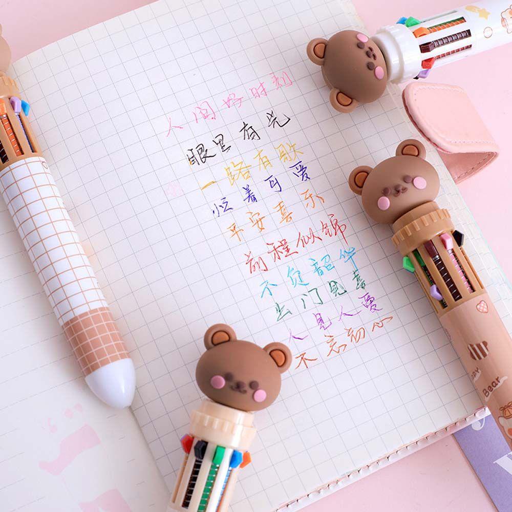 Bút Bi Họa Tiết Gấu Hoạt Hình Dễ Thương Bắt Mắt