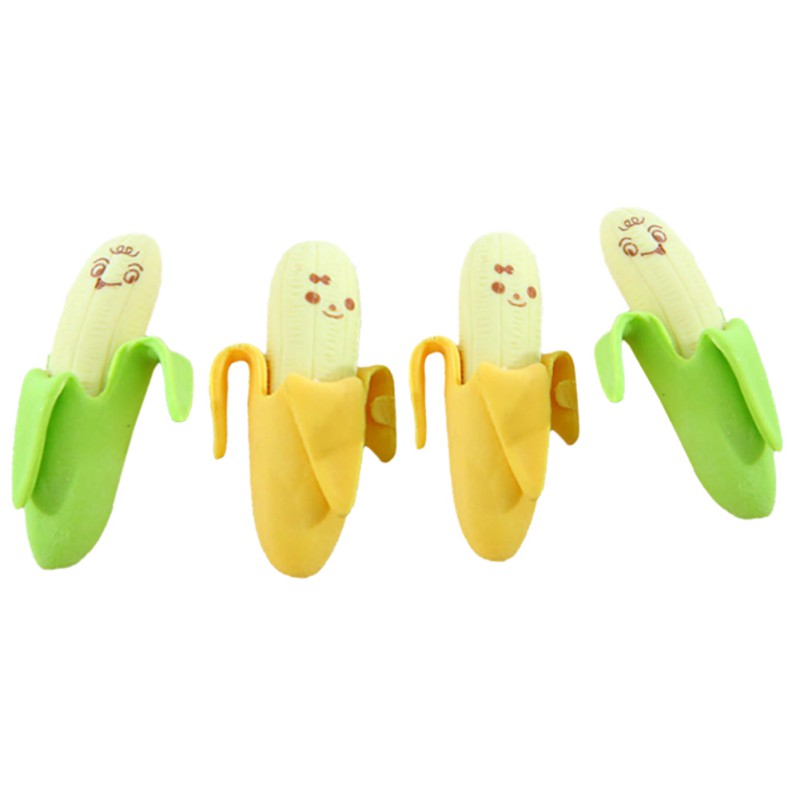 Cục tẩy bút chì thiết kế quả chuối biểu cảm ngộ nghĩnh đáng yêu