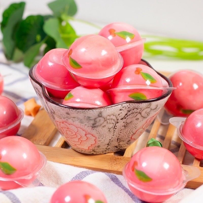 hũ kẹo dẻo đào hồng