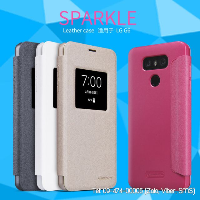 [Mã ELFLASH5 giảm 20K đơn 50K] Bao da LG G6 chính hãng Nillkin Sparkle