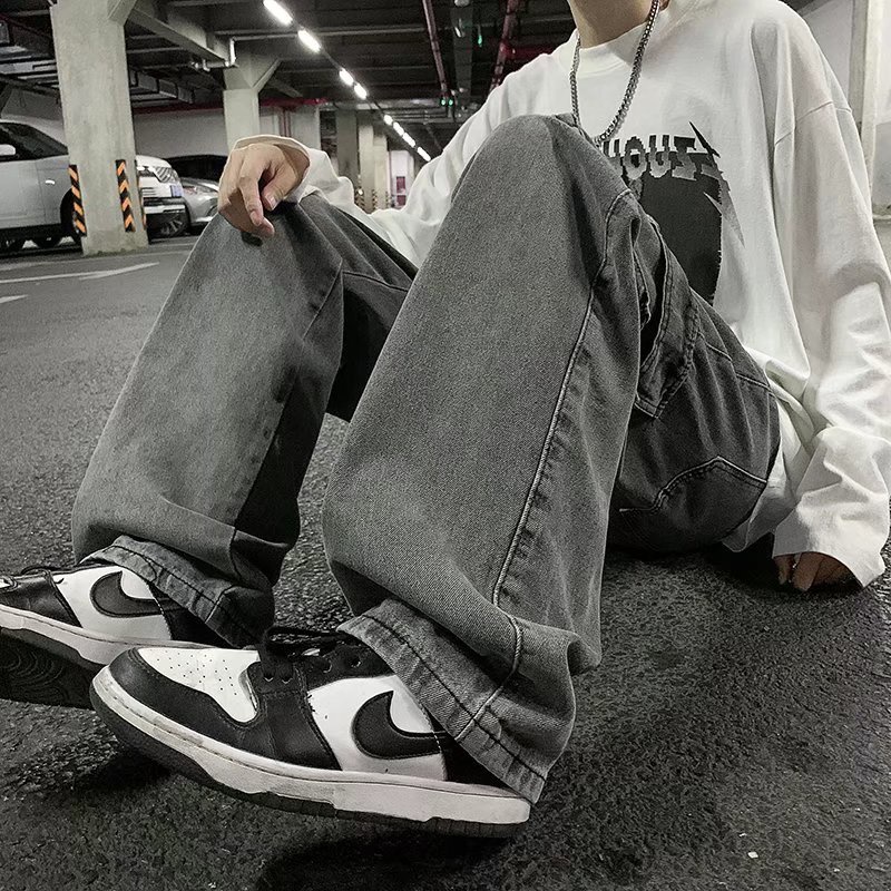Quần jeans Dài Ống Rộng Phong Cách retro Dành Cho Nam Giới