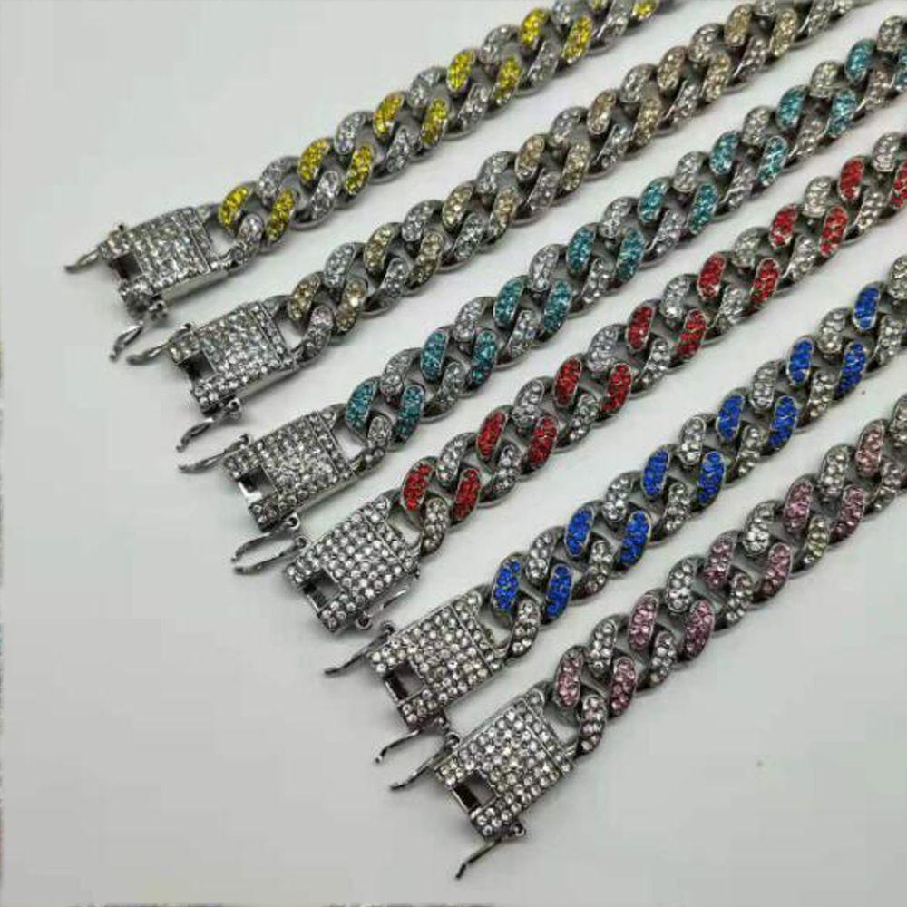 Vòng Tay Mắt Xích Kim Cương 12mm Sang Trọng Thời Trang Cho Nam Nữ