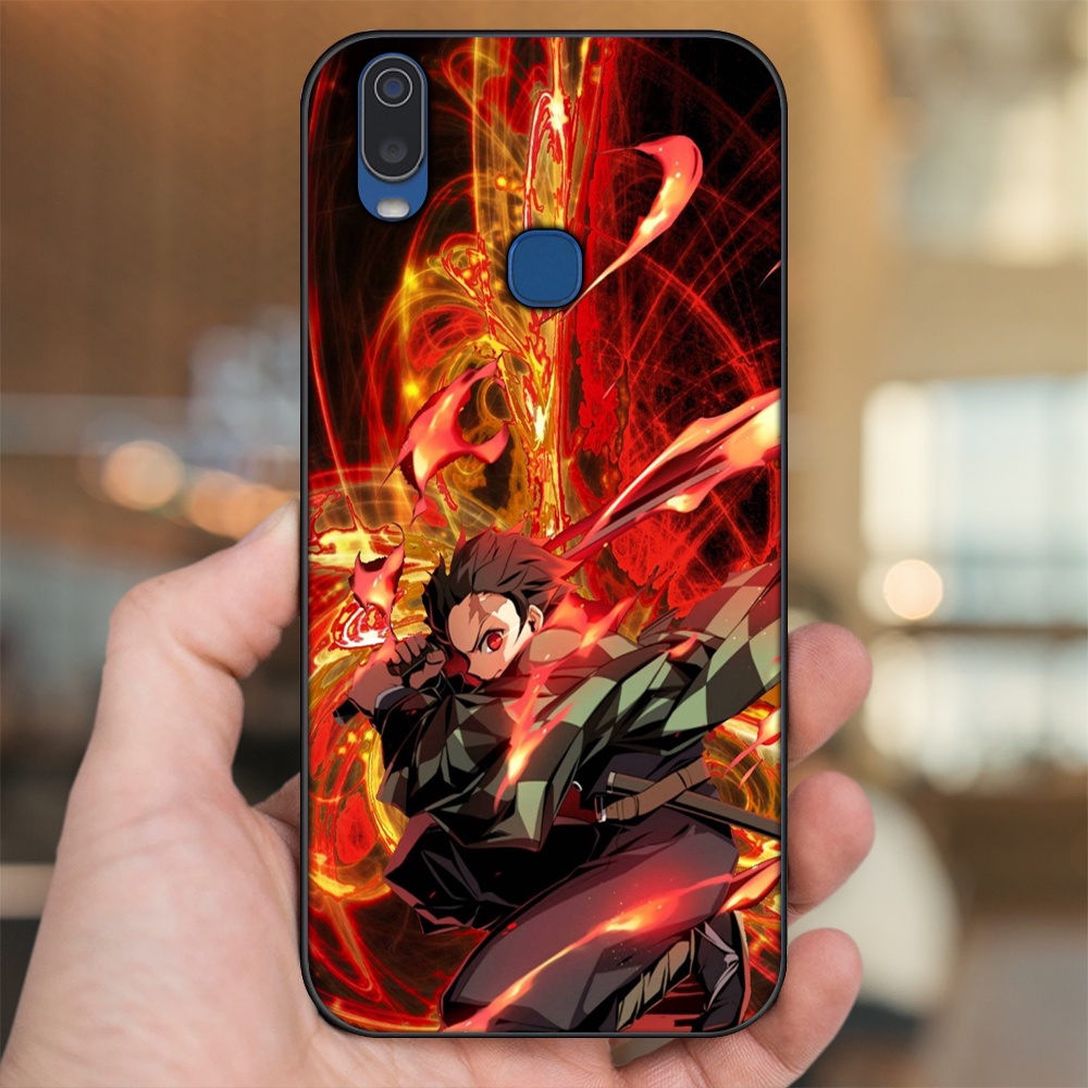 Ốp lưng Vivo Y11 viền đen in hình Tanjiro Kimetsu No Yaiba