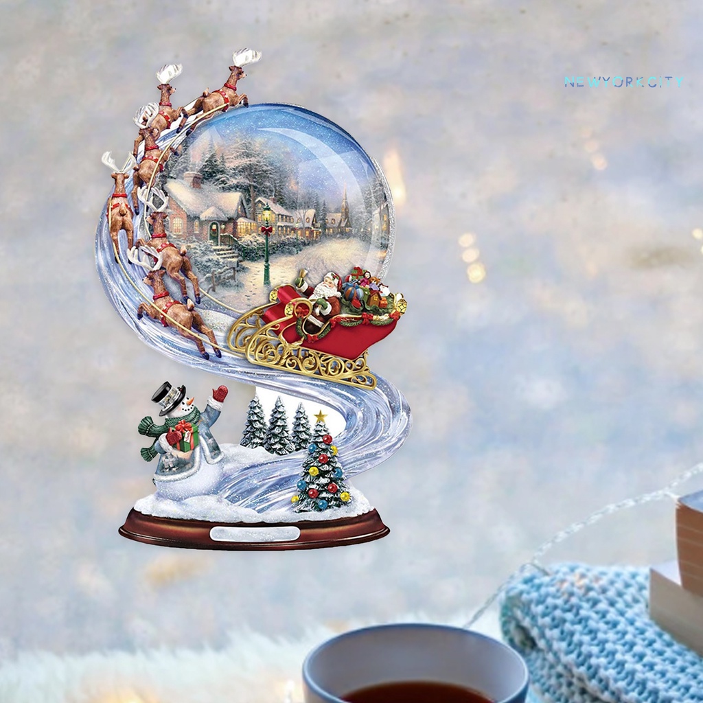 1 Tấm Sticker Dán Kính Bằng PVC Chống Ẩm Hình Cây Điêu Khắc Trang Trí Giáng Sinh