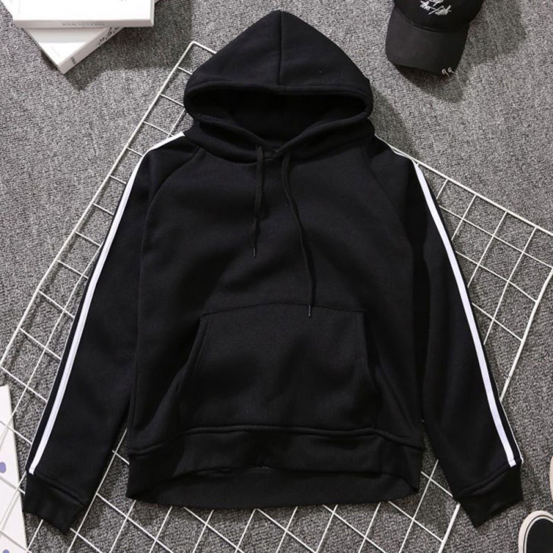 Áo hoodie màu trơn dáng rộng